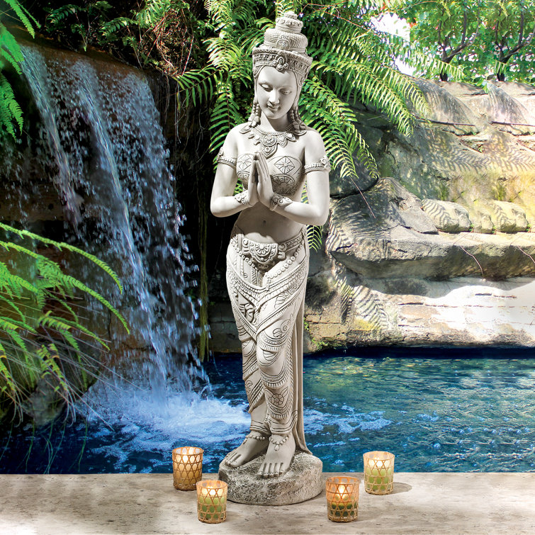 Design Toscano Thai Teppanom Gartenstatue – Asiatische Figur Aus Polyresin, Antik Steingrau, 89 Cm Hoch
